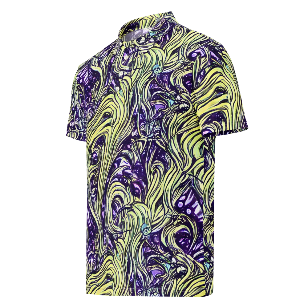 Acid Foliage on Men's Slim Fit Polo Shirt — Left Front