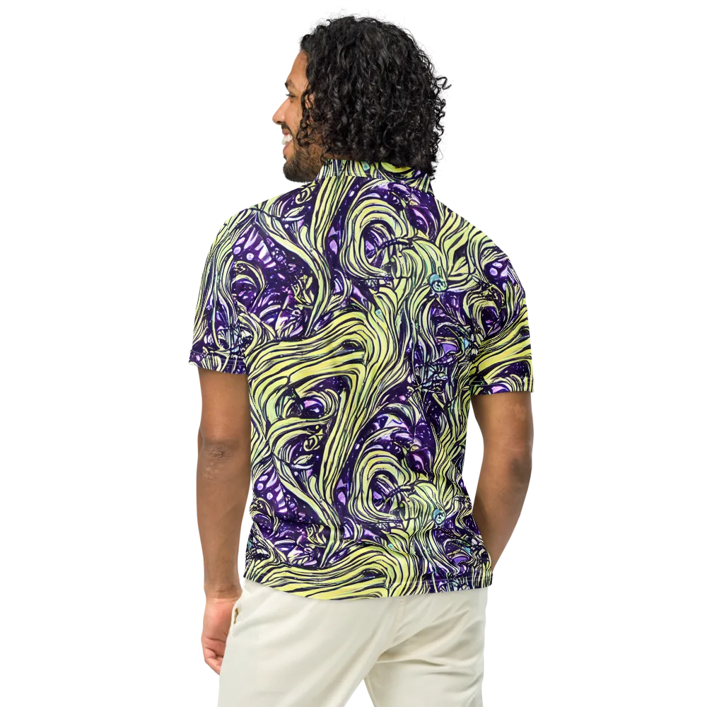 Acid Foliage on Men's Slim Fit Polo Shirt — Back