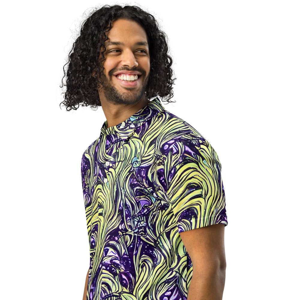 Acid Foliage on Men's Slim Fit Polo Shirt — Left Front
