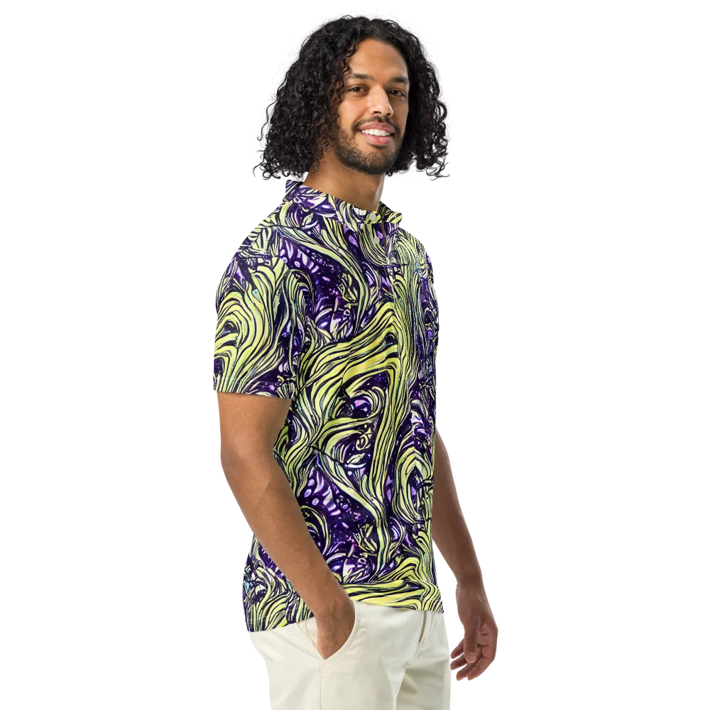 Acid Foliage on Men's Slim Fit Polo Shirt — Right Front