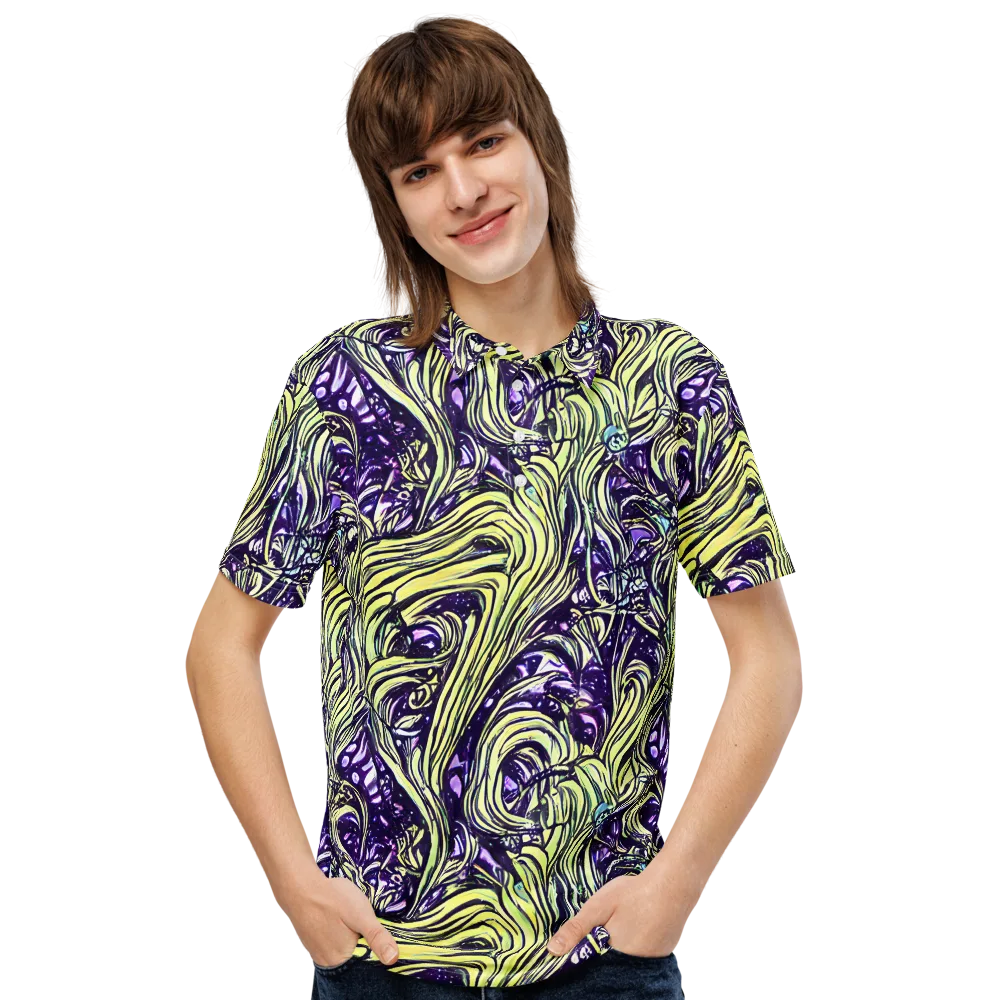 Acid Foliage on Men's Slim Fit Polo Shirt — Front