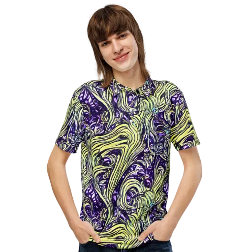 Acid Foliage on a Men's Slim Fit Polo Shirt