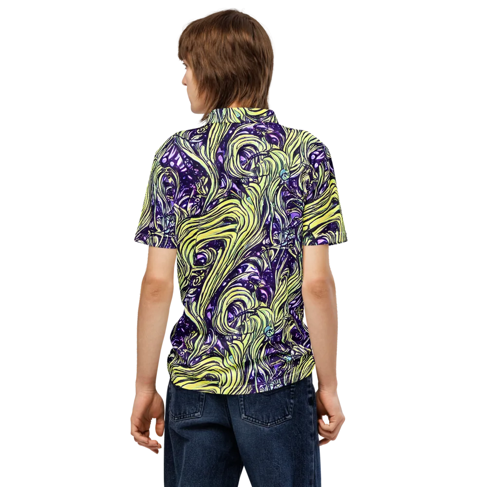 Acid Foliage on Men's Slim Fit Polo Shirt — Back