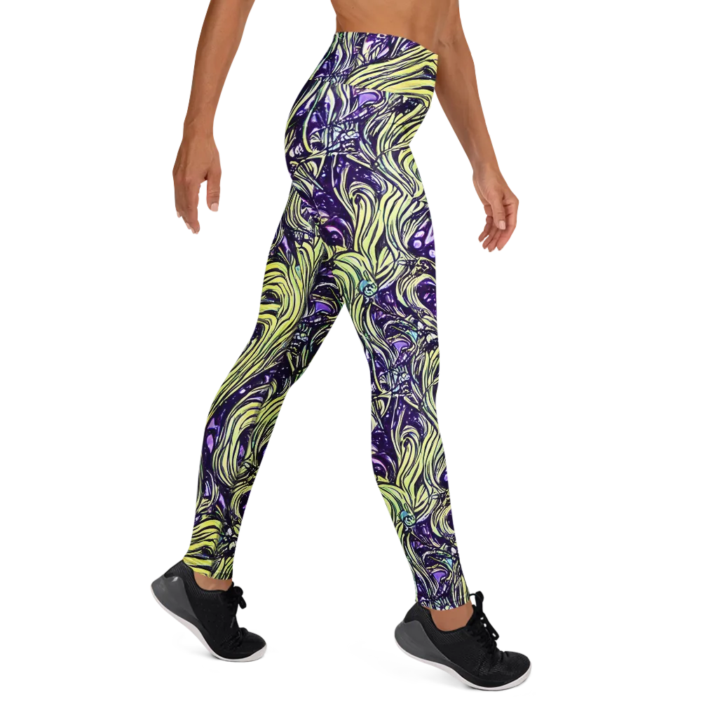 Acid Foliage on Yoga Leggings — Right