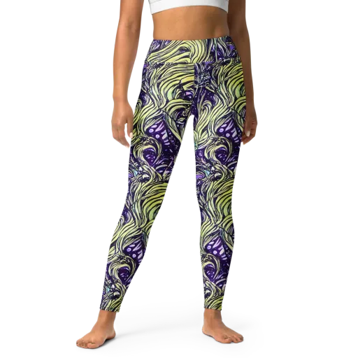 Acid Foliage on a Yoga Leggings