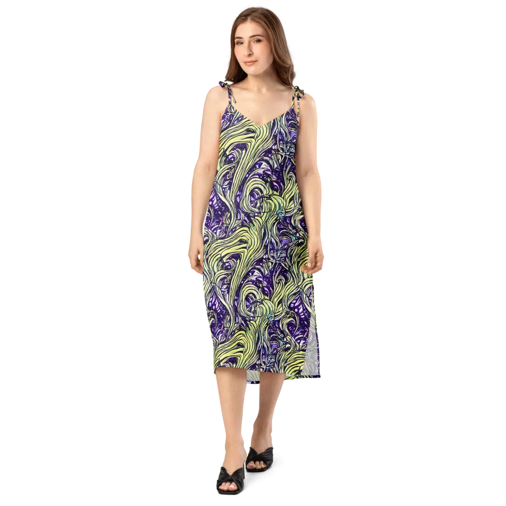 Acid Foliage on Slip Dress — Front