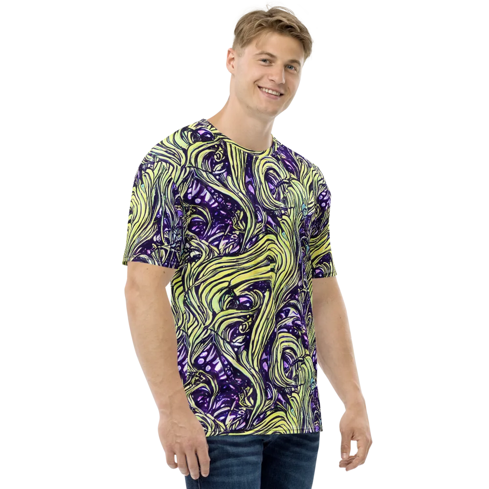 Acid Foliage on Men's Crew Neck T-Shirt — Right