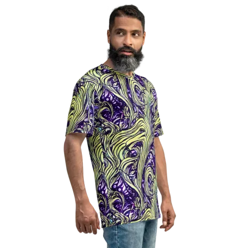 Acid Foliage on a Men's Crew Neck T-Shirt