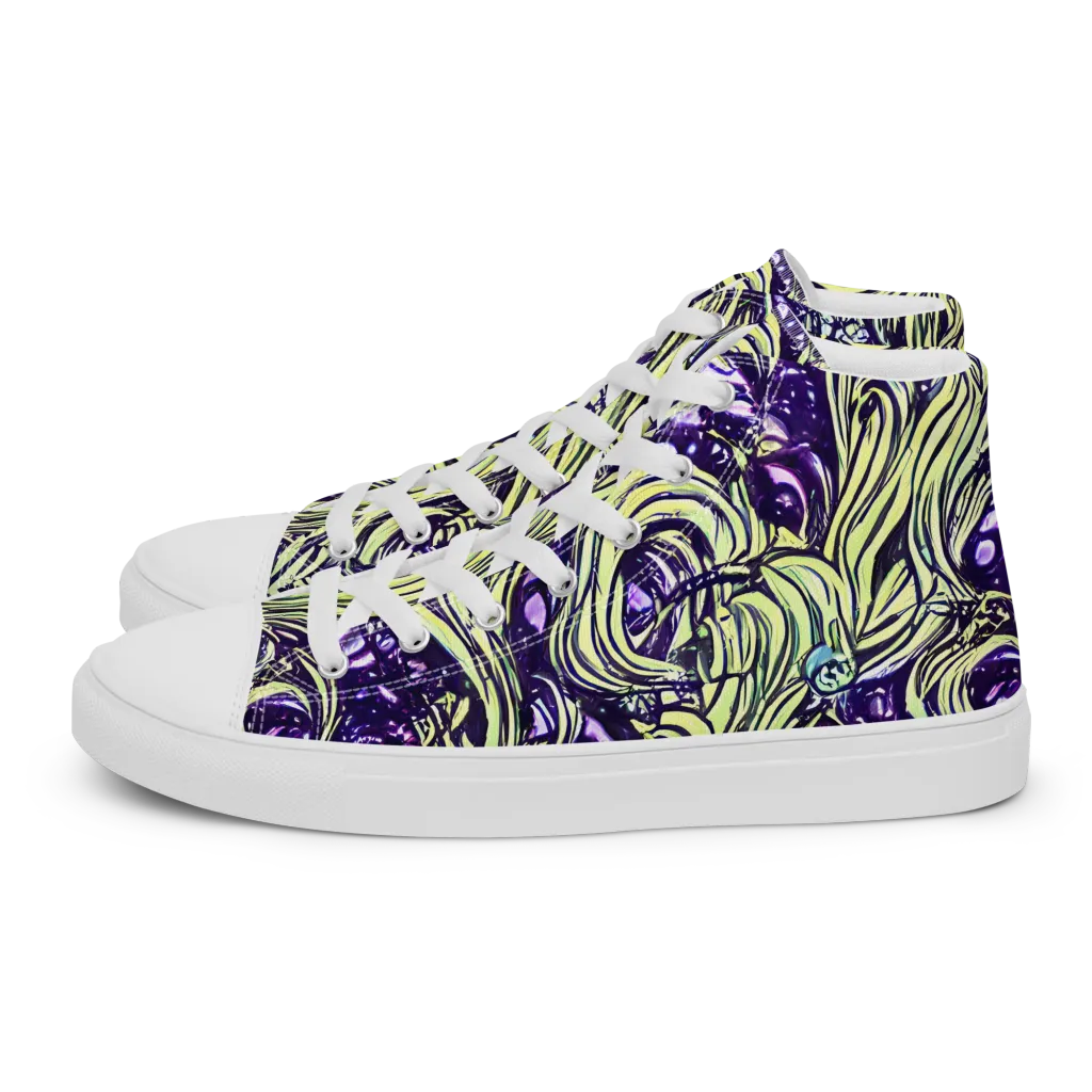 Acid Foliage on Men's High Top Canvas Shoes — Left