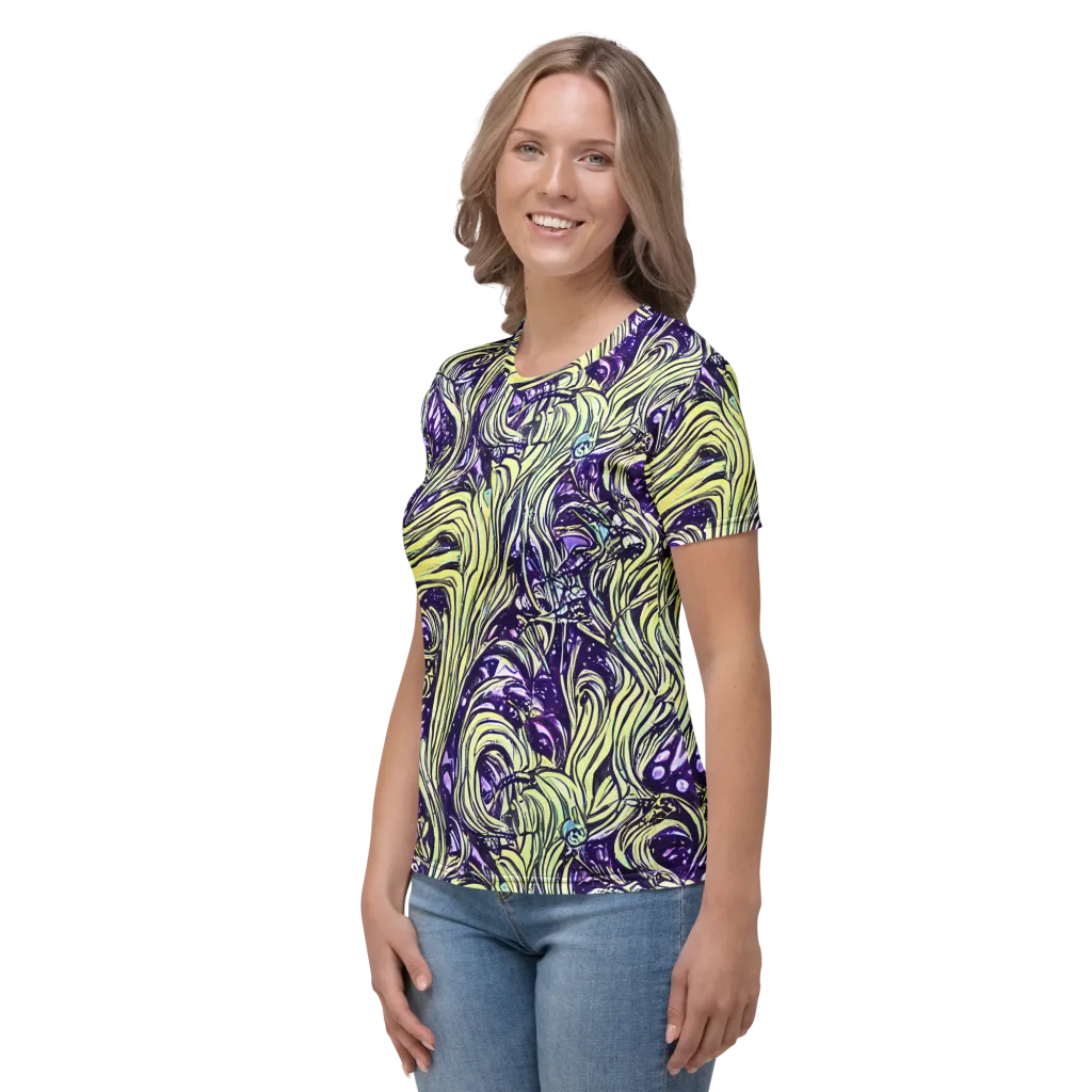 Acid Foliage on Women's Crew Neck T-Shirt — Left