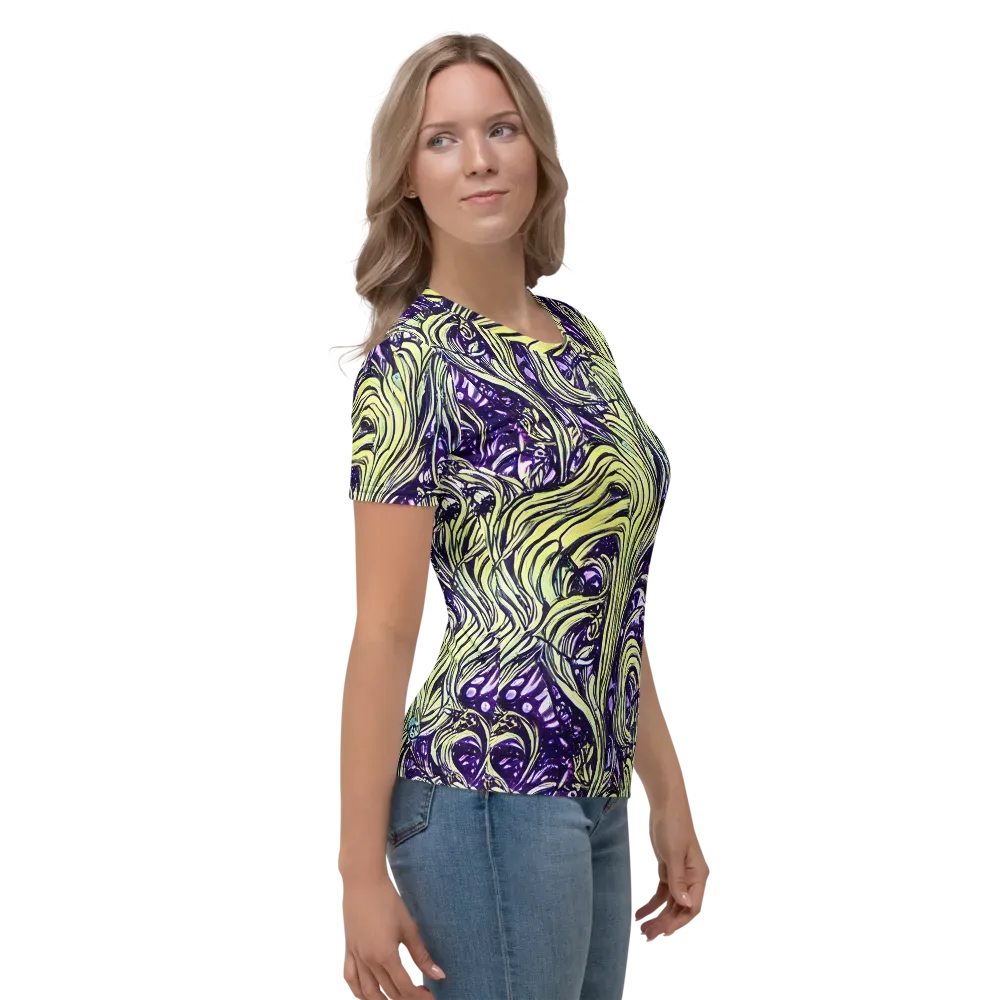 Acid Foliage on Women's Crew Neck T-Shirt — Right