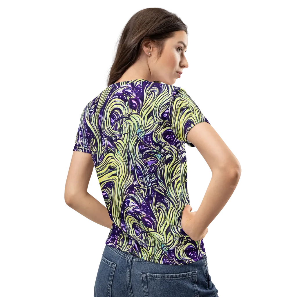 Acid Foliage on Women's Crew Neck T-Shirt — Back