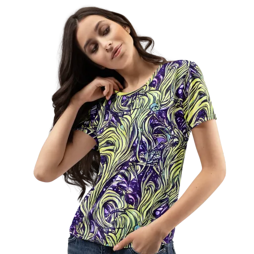 Acid Foliage on a Women's Crew Neck T-Shirt