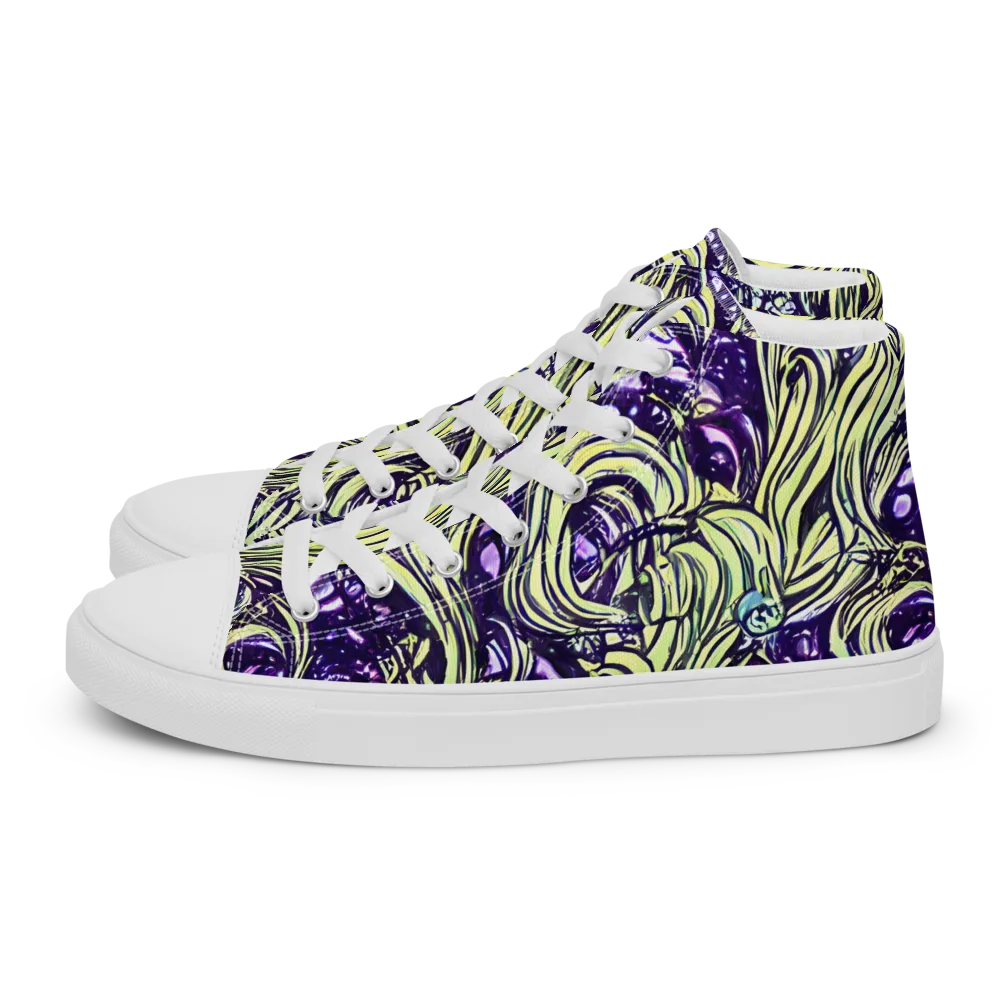 Acid Foliage on Women's High Top Canvas Shoes — Left