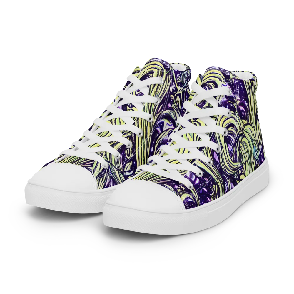 Acid Foliage on Women's High Top Canvas Shoes — Left Front
