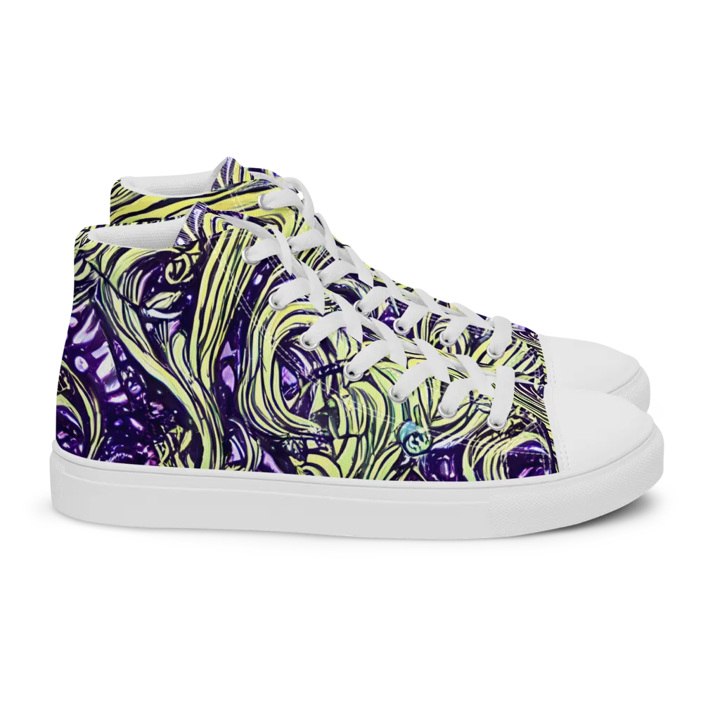 Acid Foliage on Women's High Top Canvas Shoes — Right