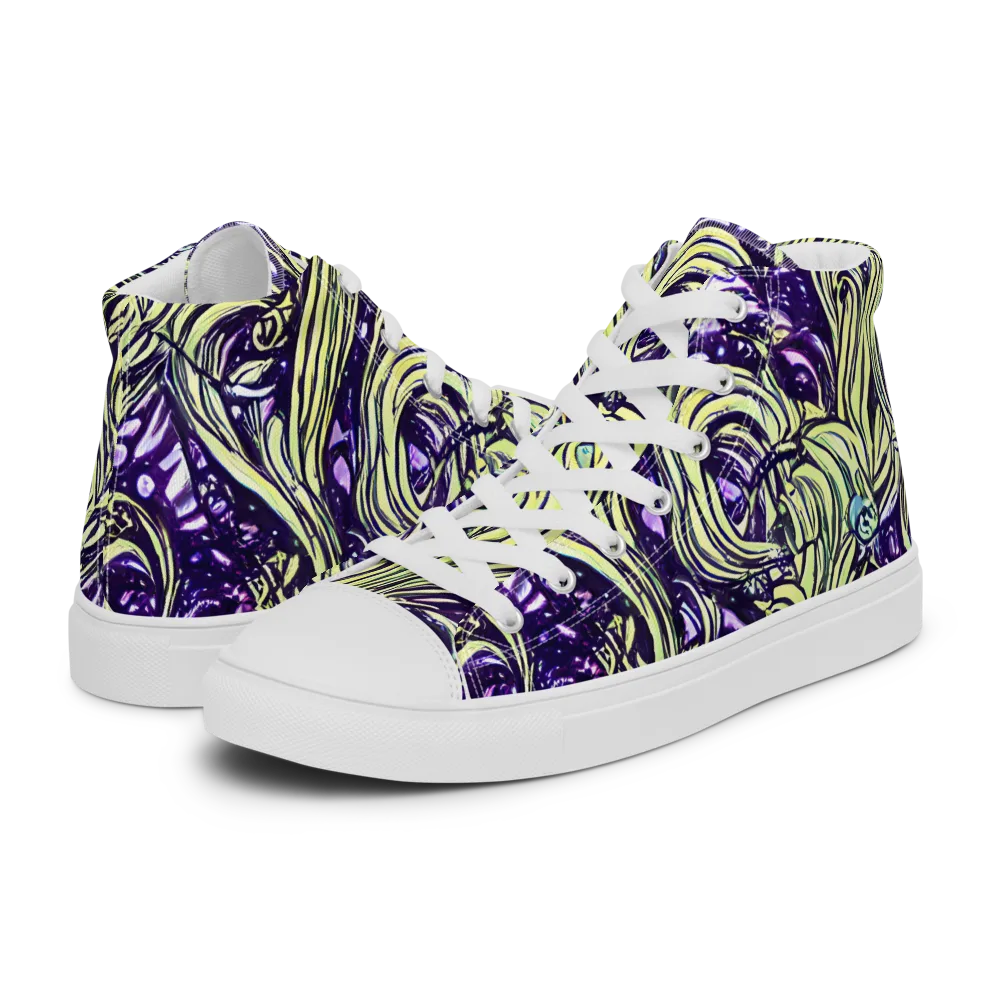 Acid Foliage on Women's High Top Canvas Shoes — Left