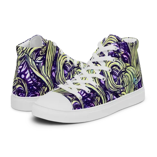 Acid Foliage on a Women's High Top Canvas Shoes