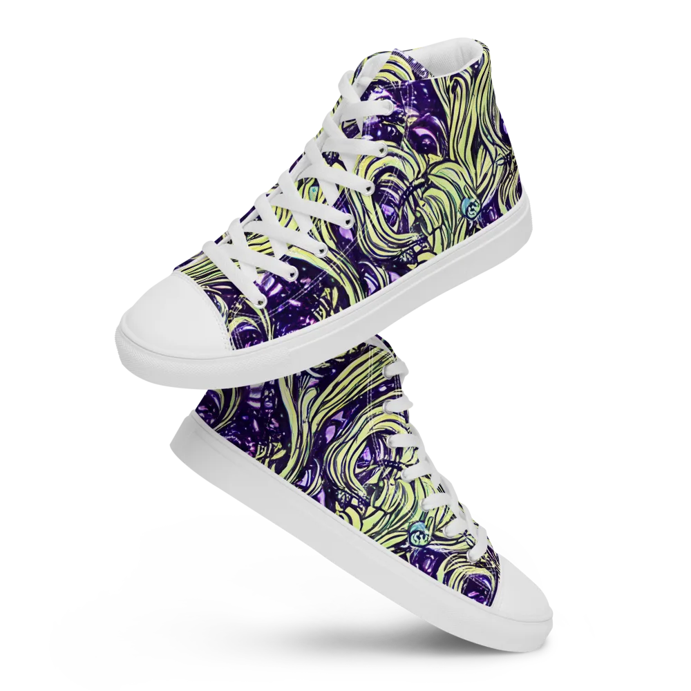 Acid Foliage on Women's High Top Canvas Shoes — Front