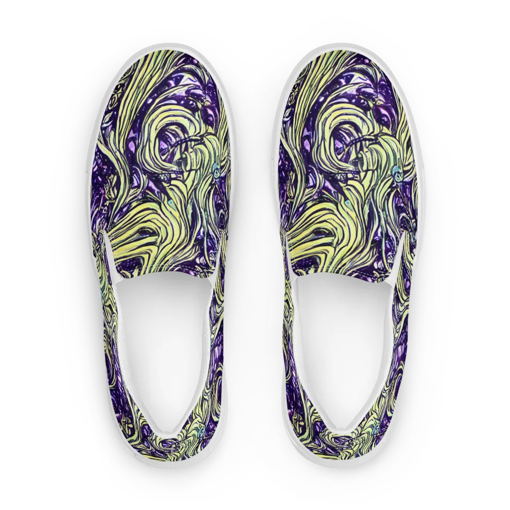 Acid Foliage on Men's Slip-On Canvas Shoes — Front