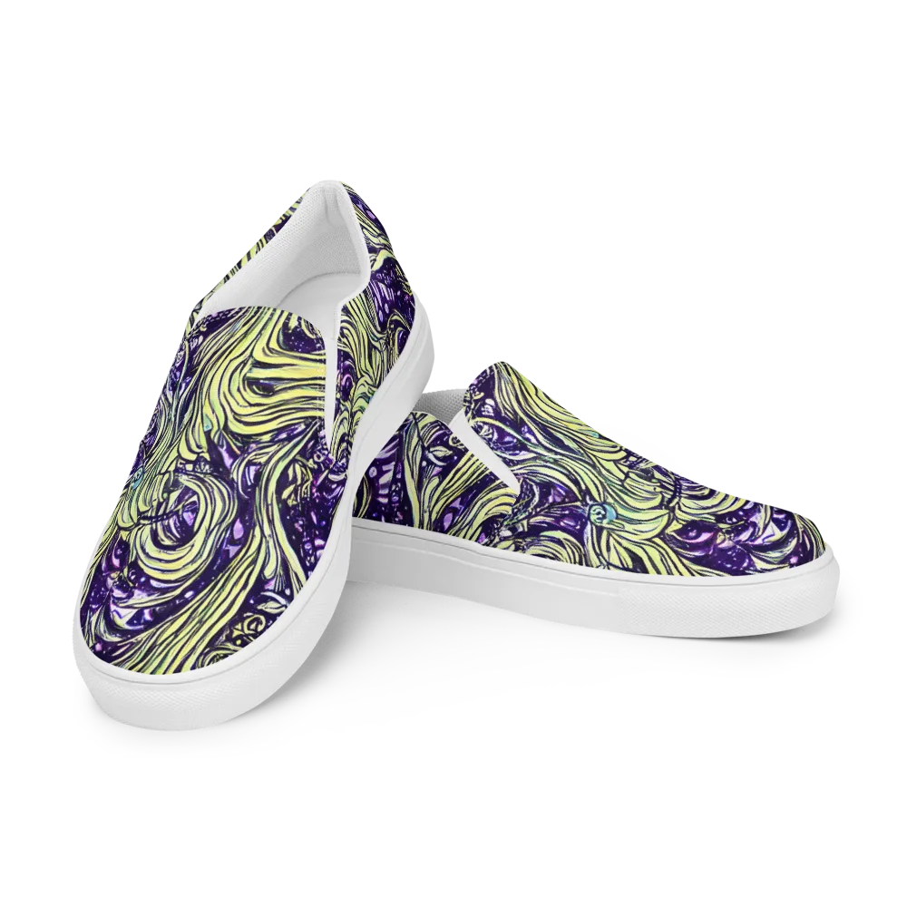 Acid Foliage on Men's Slip-On Canvas Shoes — Left Front