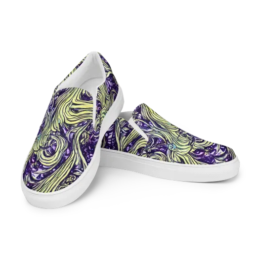 Acid Foliage on a Men's Slip-On Canvas Shoes
