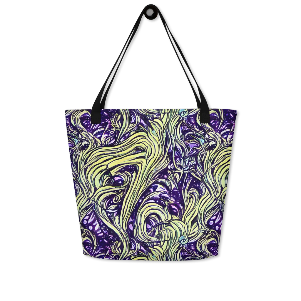 Acid Foliage on Large Tote Bag W/ Pocket — Front