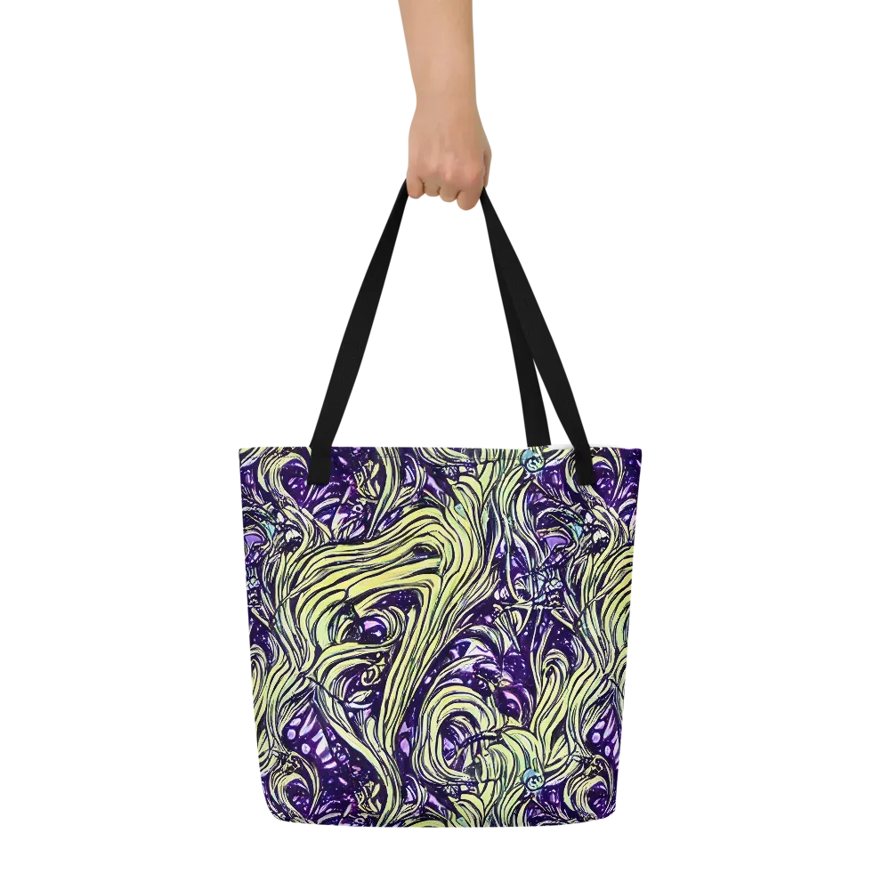Acid Foliage on Large Tote Bag W/ Pocket — Front