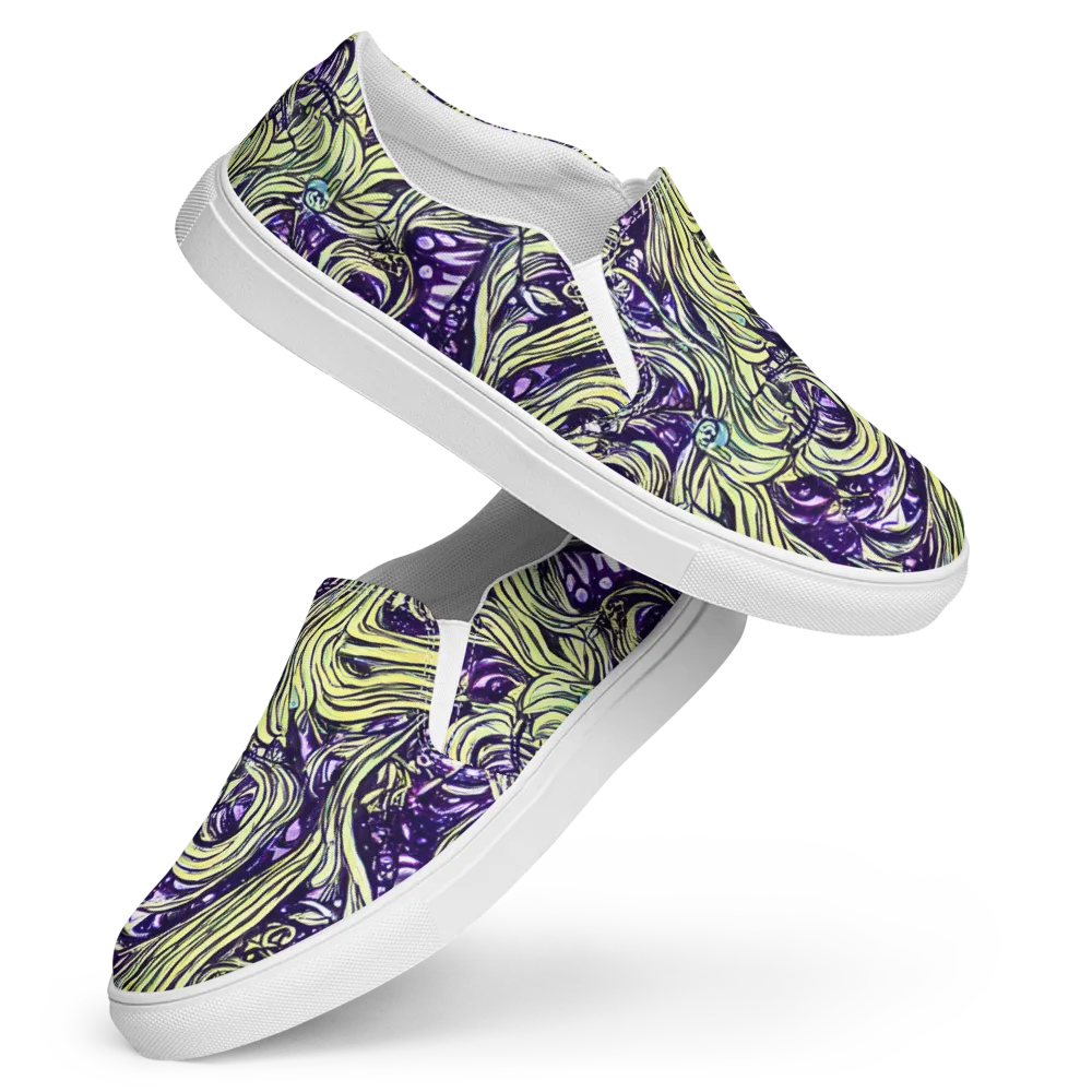 Acid Foliage on Women's Slip-On Canvas Shoes — Front