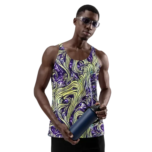 Acid Foliage on a Men's Tank Top