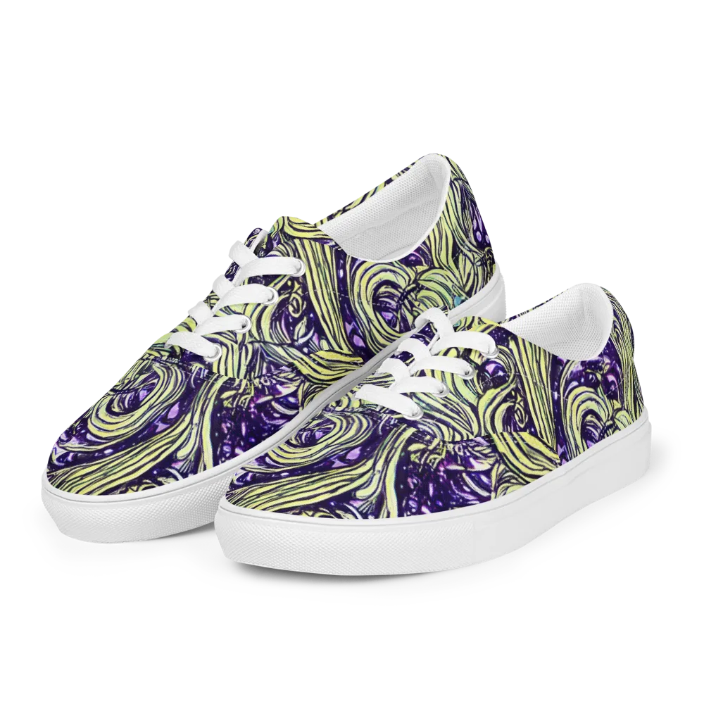 Acid Foliage on Men's Lace-Up Canvas Shoes — Left Front