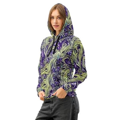Acid Foliage on a Cotton Hoodie