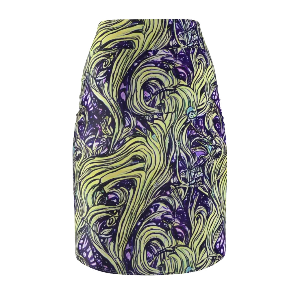 Acid Foliage on Pencil Skirt — Back
