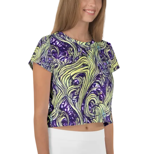 Acid Foliage on a Crop Tee