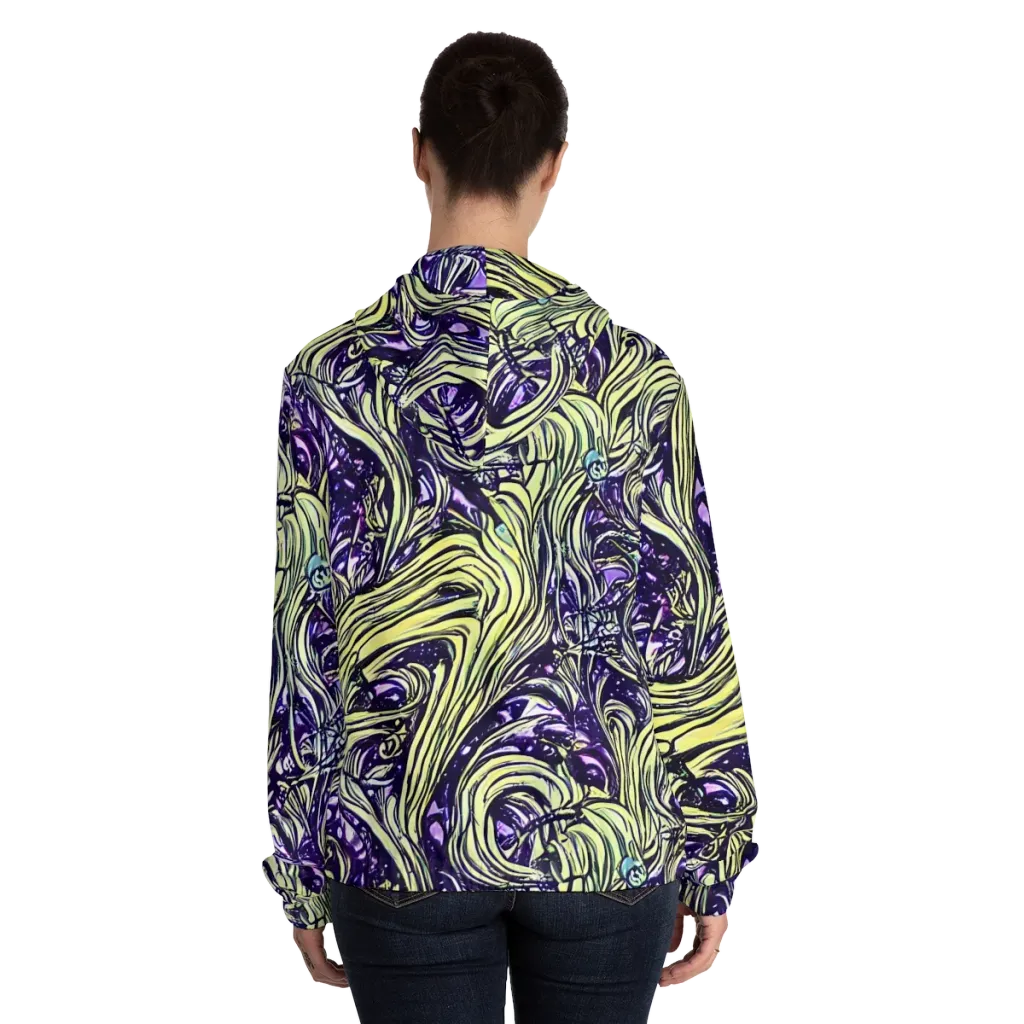 Acid Foliage on Women's Full-Zip Hoodie — Back On Person