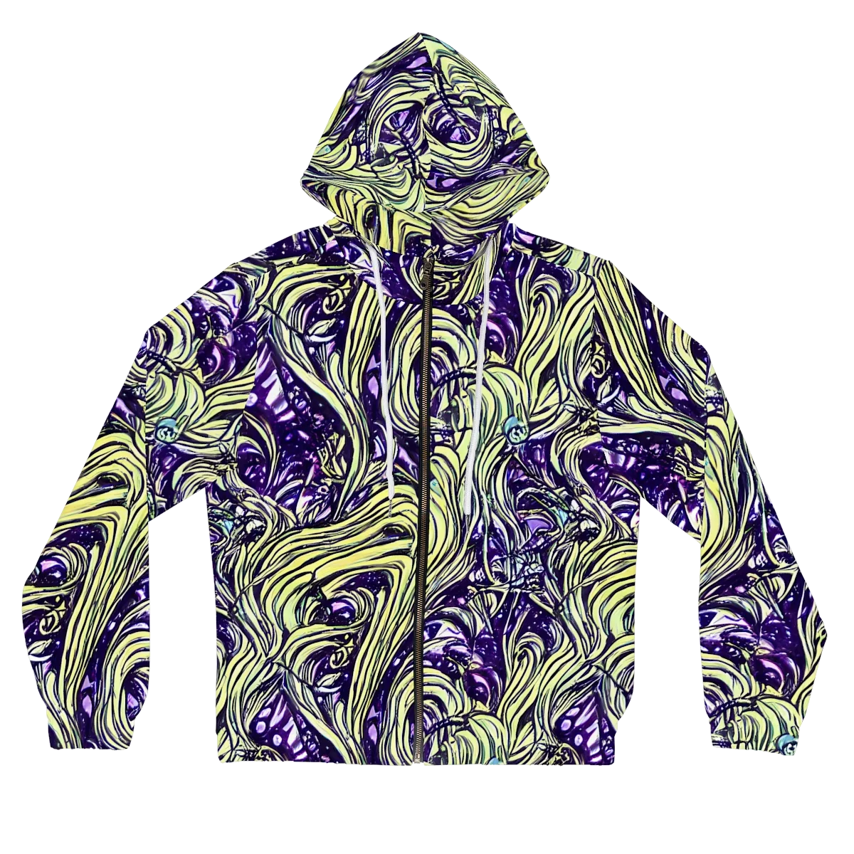 Acid Foliage on Women's Full-Zip Hoodie — Front