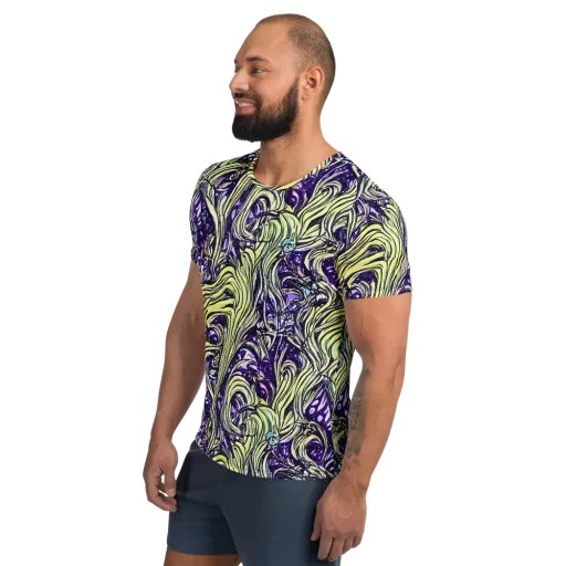 Acid Foliage on a Men's Athletic T-Shirt