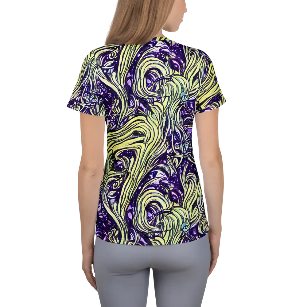 Acid Foliage on Women's Athletic T-Shirt — Back