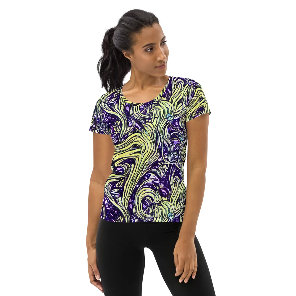 Acid Foliage on Women's Athletic T-Shirt — Front