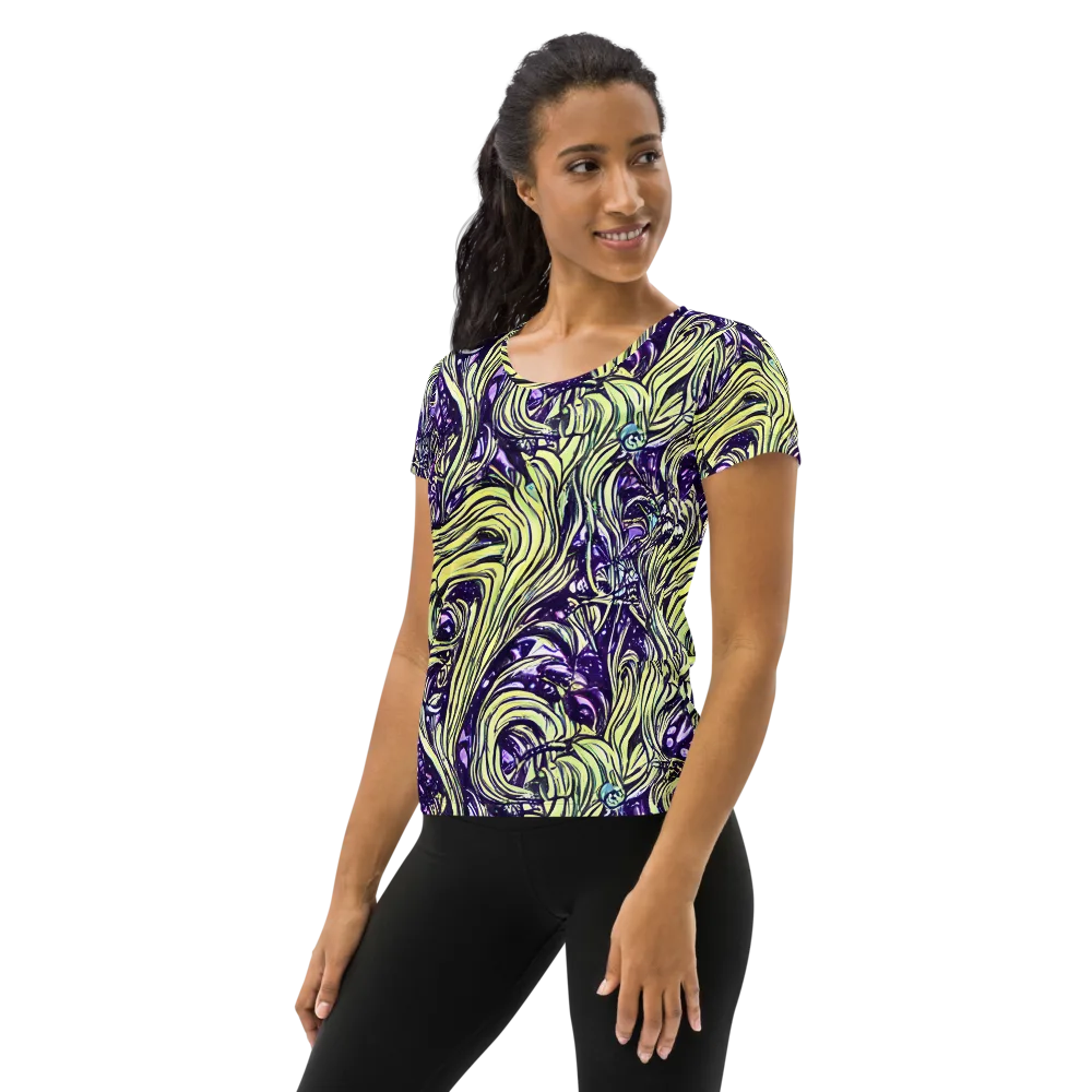 Acid Foliage on Women's Athletic T-Shirt — Left