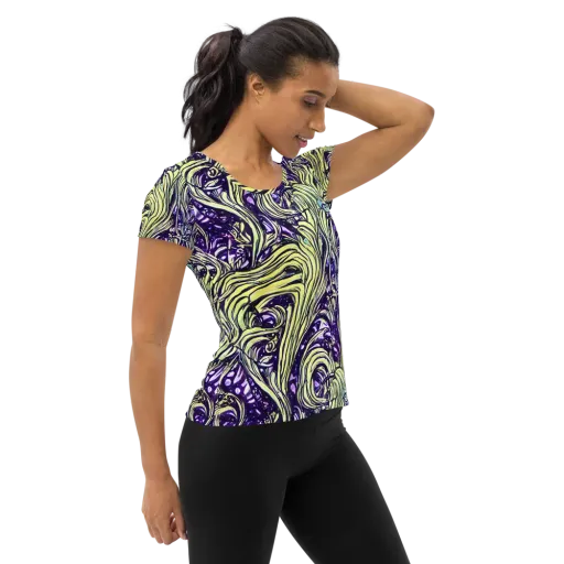 Acid Foliage on a Women's Athletic T-Shirt