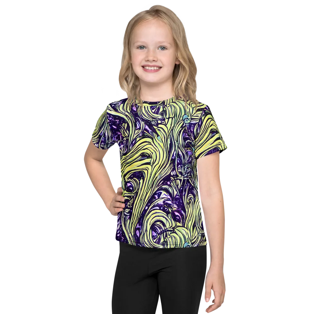 Acid Foliage on Kids Crew Neck T-Shirt — Front