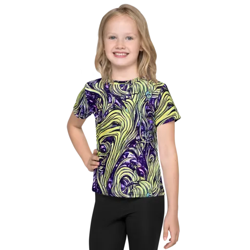 Acid Foliage on a Kids Crew Neck T-Shirt