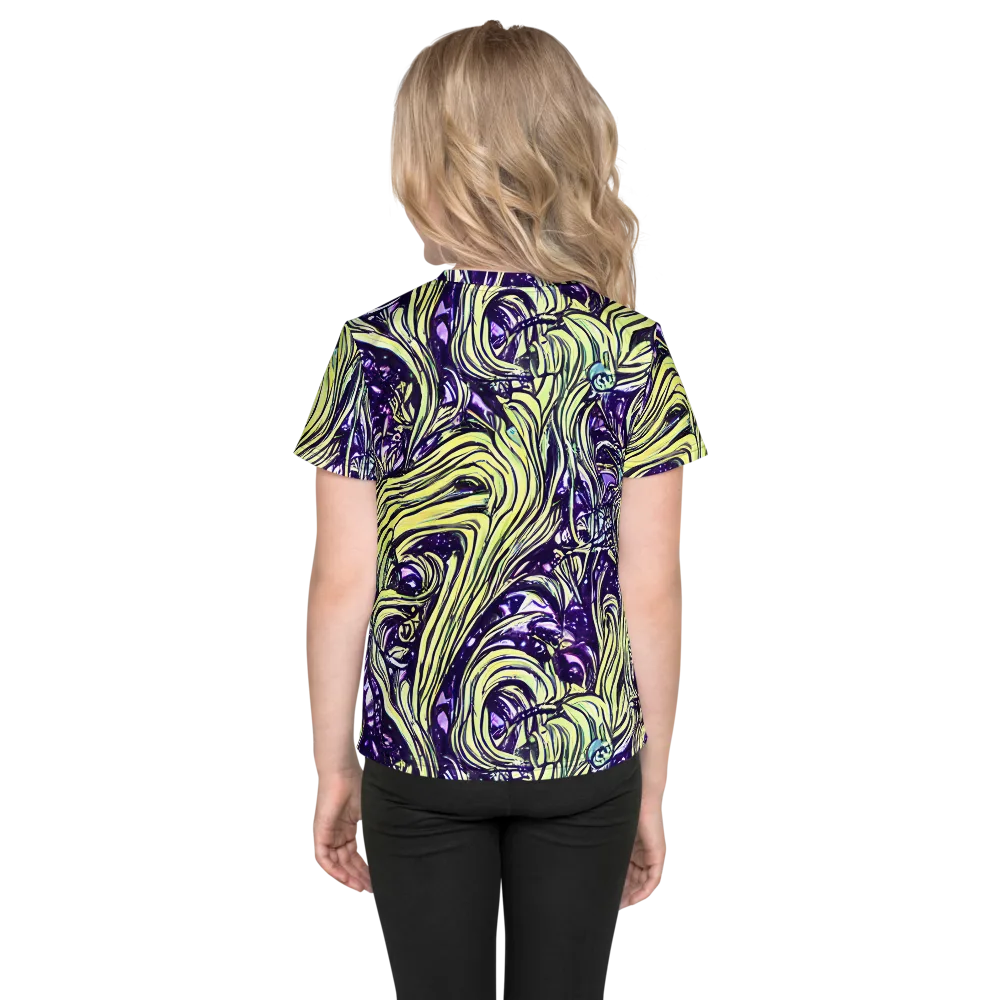 Acid Foliage on Kids Crew Neck T-Shirt — Back