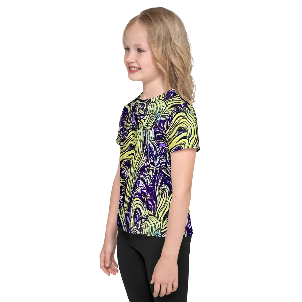 Acid Foliage on Kids Crew Neck T-Shirt — Left