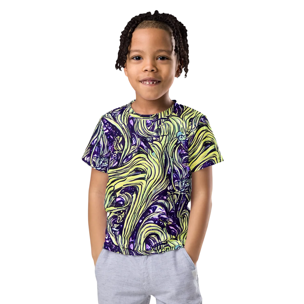 Acid Foliage on Kids Crew Neck T-Shirt — Front