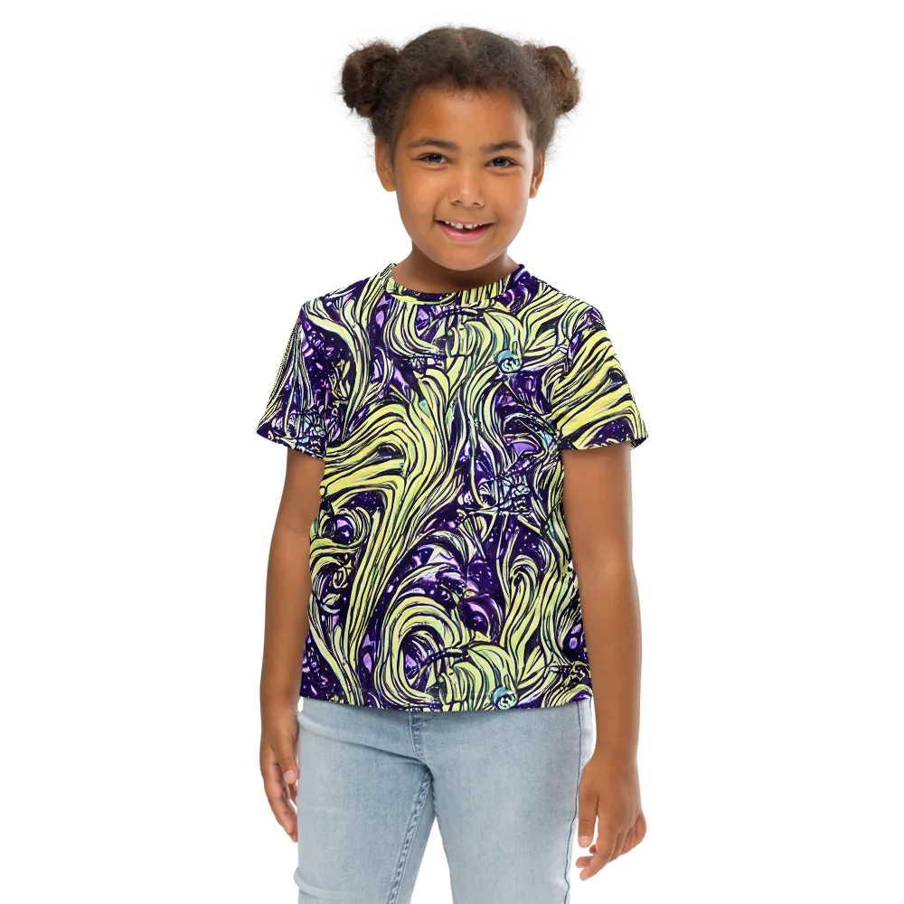 Acid Foliage on Kids Crew Neck T-Shirt — Front