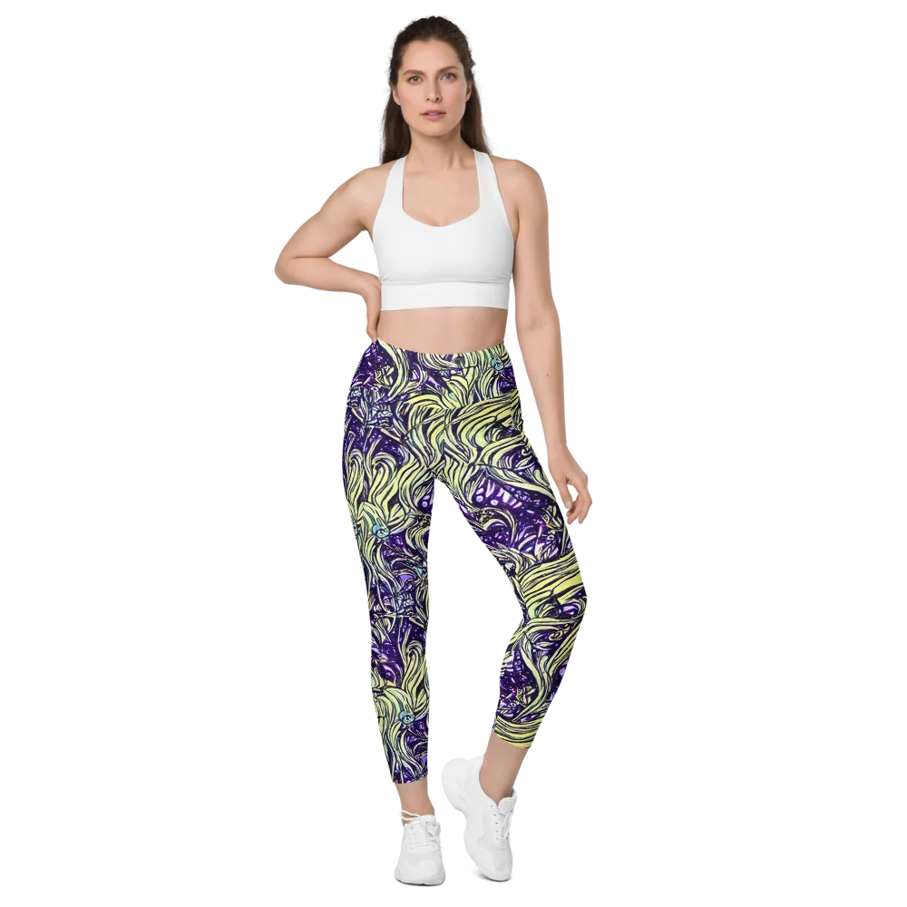 Acid Foliage on Leggings with Pockets — Front