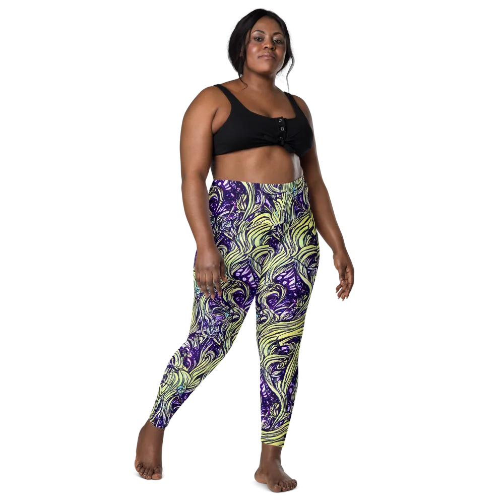 Acid Foliage on Leggings with Pockets — Front