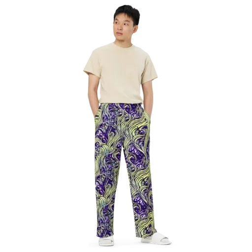Acid Foliage on a Wide-Leg Pants
